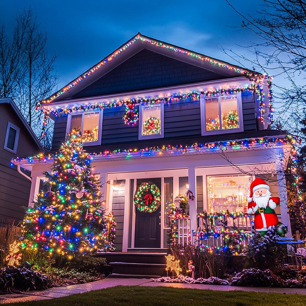 168FT 600 LED Christmas Decor Lights 8 Modes Multicolor Christmas Lights Outdoor Waterproof Christmas Tree Lights Indoor Plug in Party Holiday Christmas Decorations